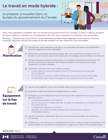 Le travail en mode hybride : se préparer à travailler dans un bureau du gouvernement du Canada