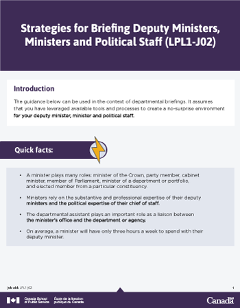 Strategies for Briefing Deputy Ministers, Ministers and Political Staff (LPL1-J02)