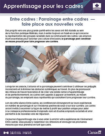 Parrainage entre cadres - faire place aux nouvelles voix